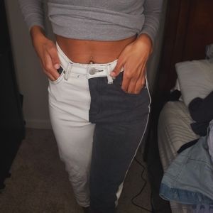 Grey & white pants